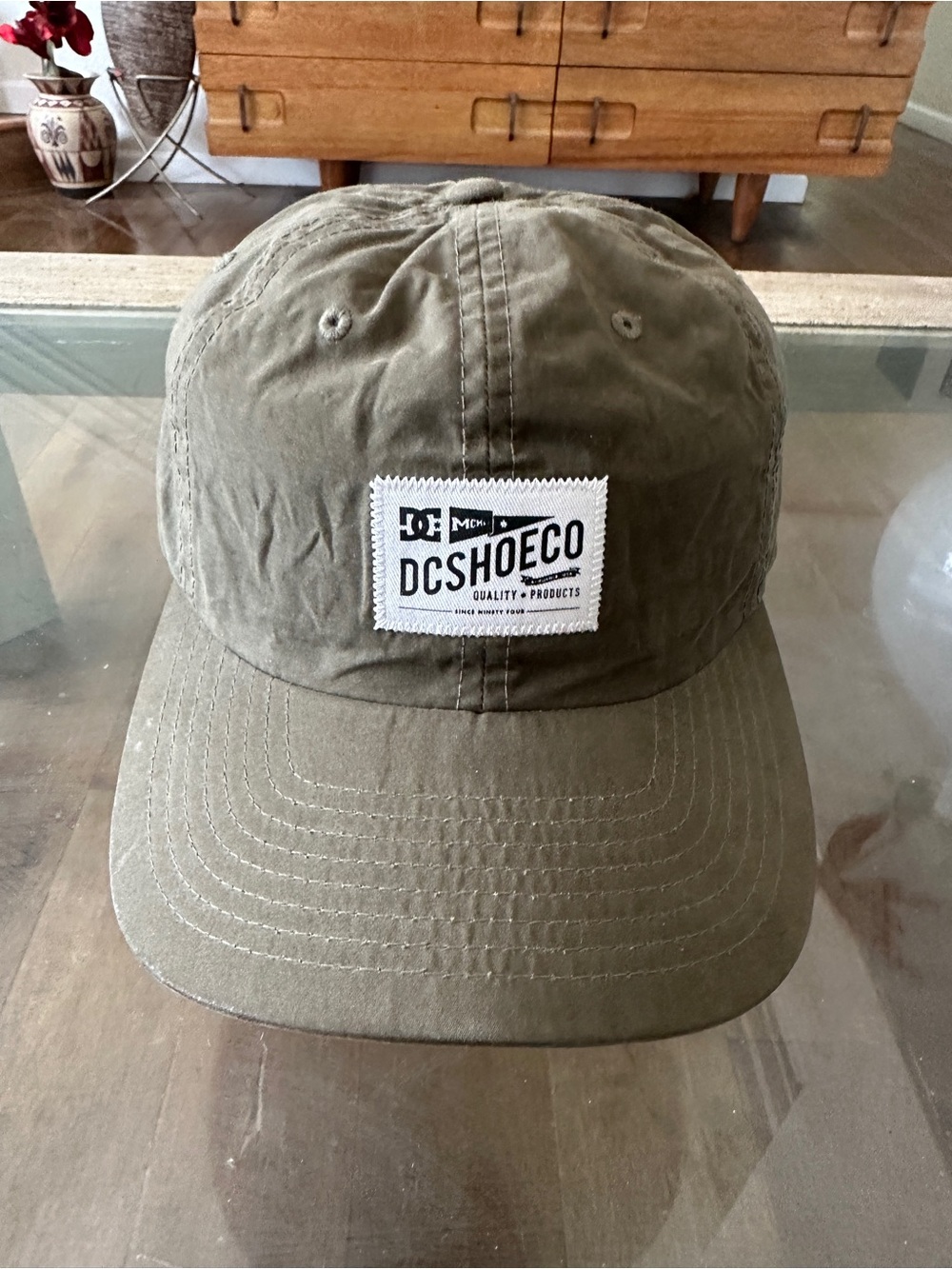 DC Olive Green Patch Cap with White Logo